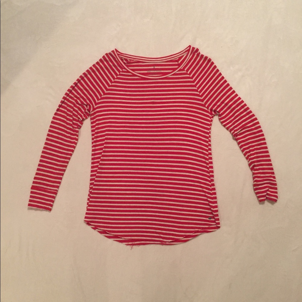 Striped American Eagle Long Sleeve Tee